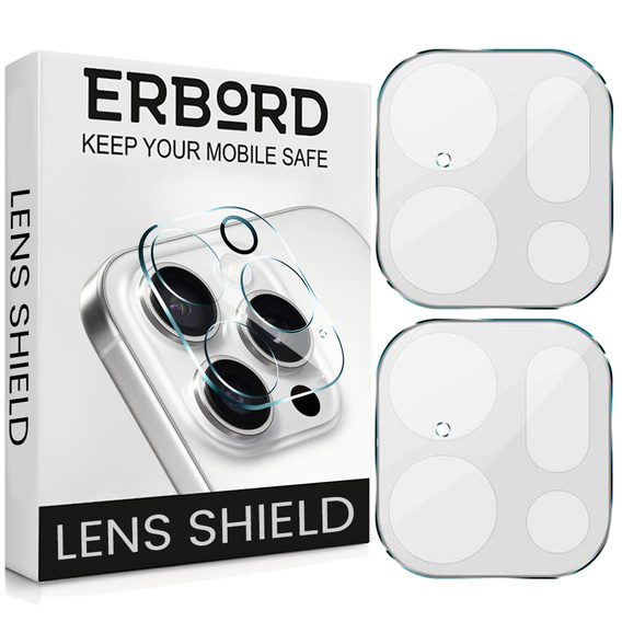 2x Szkło hartowane na aparat ERBORD do Oppo Find X9 Pro, Przezroczyste