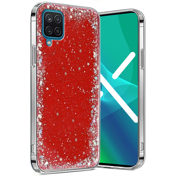 Etui do Samsung Galaxy A12 / M12 / A12 2021, Glittery, czerwone