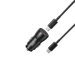 XO Ładowarka Samochodowa CC57 PD 25W 1x USB-C + Kabel USB-C – USB-C - Czarna