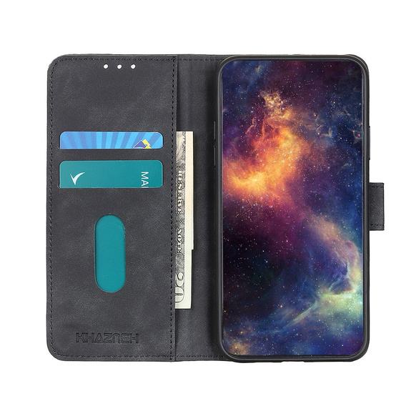 Etui Wallet do Oppo A93 5G/A54 5G/A74 5G, KHAZNEH, Vintage, Black