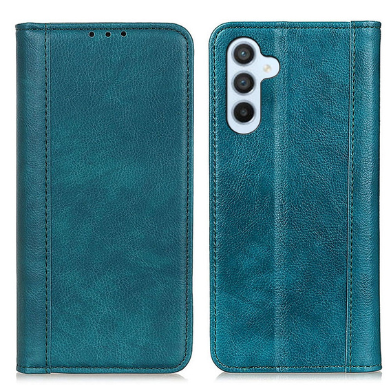 Etui z klapką do Samsung Galaxy S25 FE, Split Leather, zielone