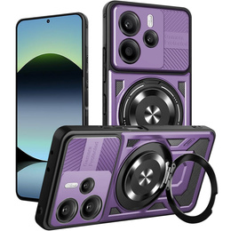 Etui Magnetyczne z Podstawką do Xiaomi Redmi Note 14 4G – Fioletowe