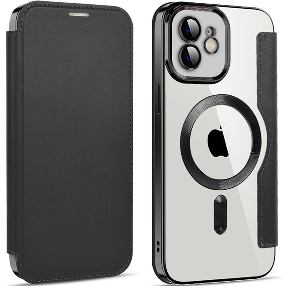 Etui z klapką do iPhone 12, RFID Wallet MagSafe z ochroną aparatu, czarne