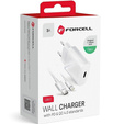 Forcell Ładowarka Sieciowa 20W PD/QC4.0 + Kabel Type-C - Lightning, White