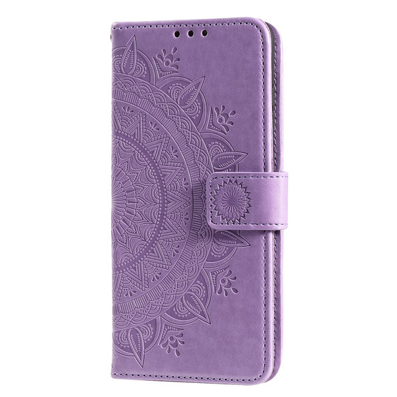 Etui z klapką do Oppo Reno6 5G, Mandala, fioletowe