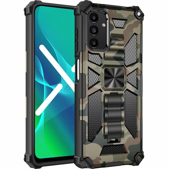 Etui pancerne do Samsung Galaxy A54 5G, z podstawką, zielone moro