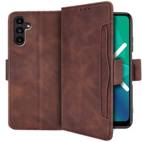 Etui z klapką do Samsung Galaxy A04S / A13 5G, Card Slot, brązowe