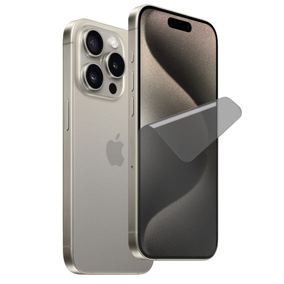 2x Folia Prywatyzująca do iPhone 15 Pro, ERBORD Anti-Spy Hydrożelowa