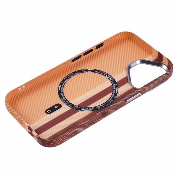 Etui do iPhone 16 Plus, Carbon Fiber MagSafe, żółte