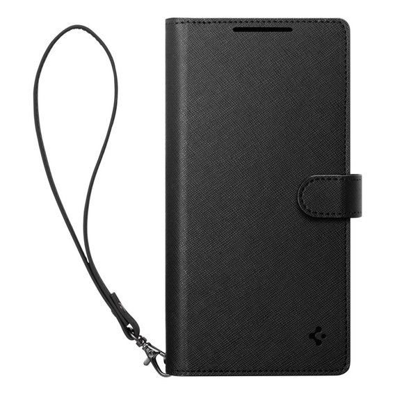 Etui Spigen Wallet "S" do Samsung Galaxy S25 Ultra, Czarne + Szkło Hartowane 9H