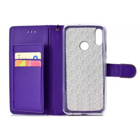 Etui z klapką do Huawei P Smart 2019 / Honor 10 Lite, Glitter Mirror Wallet, fioletowe
