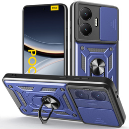 Etui pancerne do Xiaomi Poco F7, CamShield Slide, niebieskie