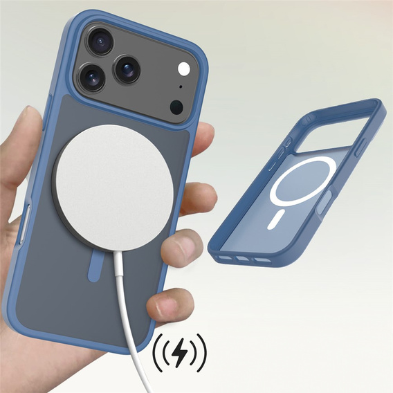 Etui do iPhone 17 Pro, Matt Case, do MagSafe, matowe niebieskie