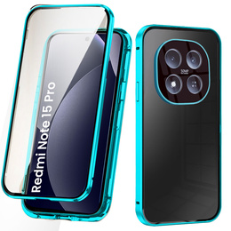 Etui do Xiaomi Redmi Note 15 Pro 5G, Magnetic Dual Glass, niebieskie