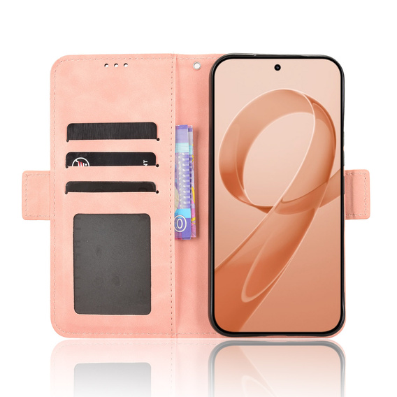 Etui z klapką do Xiaomi Poco F8 Ultra, Card Slot, różowe