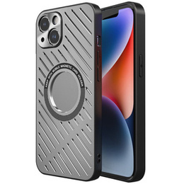 Etui R-JUST RJ57 do iPhone 14, pancerne, do MagSafe, srebrne