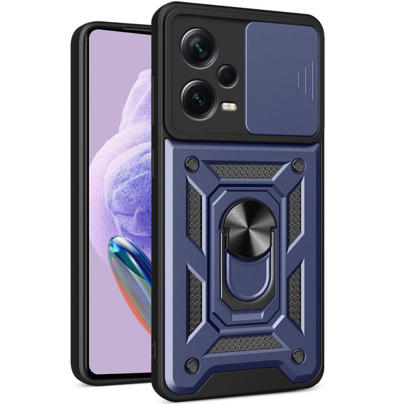 Etui pancerne do Xiaomi Redmi Note 12 Pro+ 5G, CamShield Slide, granatowe