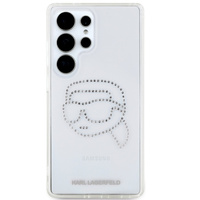 Etui Karl Lagerfeld do Samsung Galaxy S25 Ultra, Rhinestones Head Logo, przezroczyste