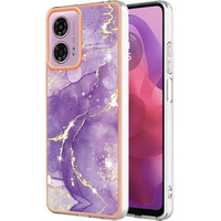 Etui ochronne do Motorola Moto G24 / G24 Power / G04, Marble Slim Case, ciemnofioletowe