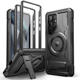 Dexnor – etui pancerne z podstawką i ochroną ekranu do Samsung Galaxy S24 Ultra - czarne