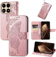 Etui z klapką do Xiaomi 15T, Butterfly, różowe rose gold