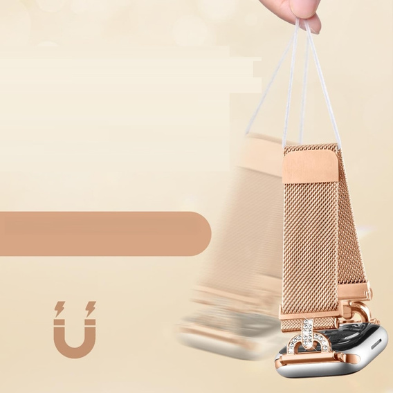 Bransoleta do Apple Watch 1/2/3/4/5/6/7/8/9/10/11/SE Ultra 1/2/3 42/44/45/46/49mm, Różowa rose gold