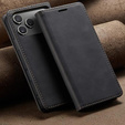 Etui do iPhone 17 Pro Max, ERBORD Vintage portfel z klapką, czarne