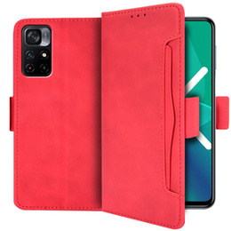 Etui z klapką do Xiaomi Poco M4 Pro 5G / Redmi Note 11S 5G, Card Slot, czerwone