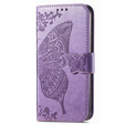 Etui z klapką do Samsung Galaxy M13, Butterfly, fioletowe