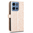 Etui z klapką do Motorola Moto G86 5G, Wallet Rhombus, złote