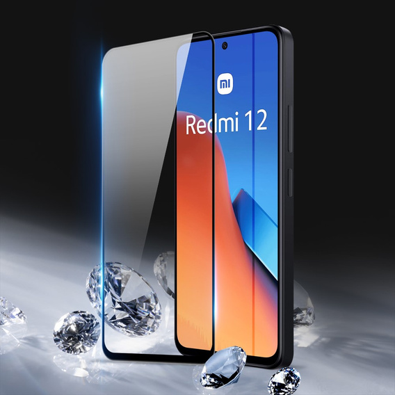 Szkło Hartowane do Xiaomi Redmi 12 4G, Dux Ducis pełne na cały ekran z czarną ramką, szybka