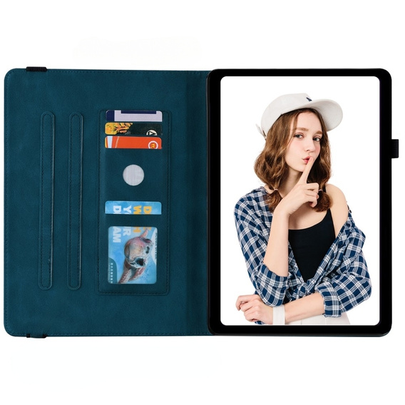 Etui do Lenovo Tab M9, Wallet Pen Slot, butterflies, niebieskie