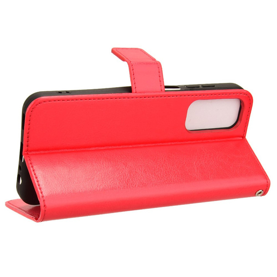 Etui z klapką do Samsung Galaxy M15 5G, Crazy Horse Wallet, czerwone