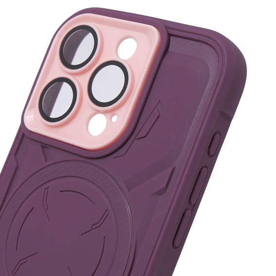 Etui do iPhone 15 Pro, ERBORD Armor Mag do MagSafe, bordowe