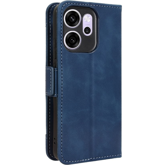 Etui z klapką do Oppo Reno 14 F / 14 FS, Card Slot, granatowe
