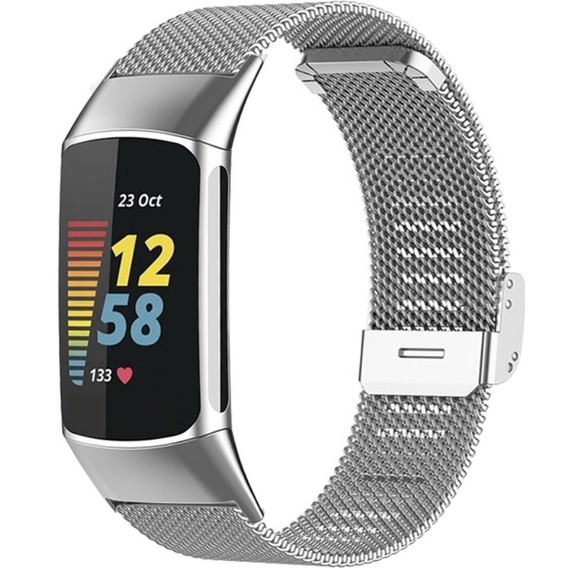 Bransoleta do Fitbit Charge 5, Srebrna