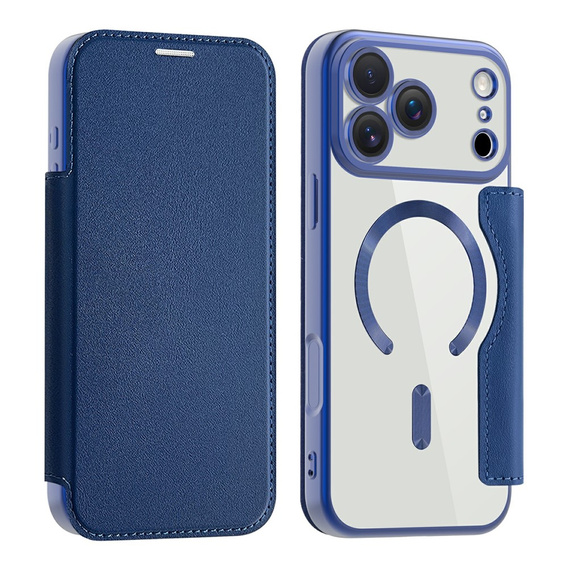 Etui z klapką do iPhone 17 Pro Max, RFID Wallet MagSafe z ochroną aparatu, granatowe