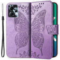 Etui z klapką do Motorola Moto G23 4G / G13 4G, Butterfly, jasnofioletowe