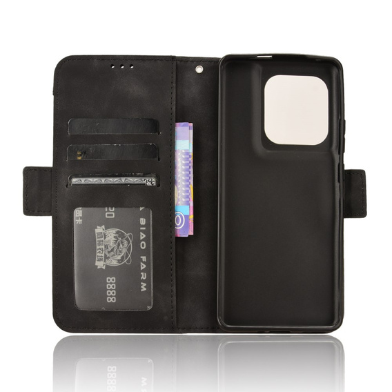 Etui z klapką do Motorola Edge 50 Ultra, Card Slot, czarne