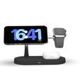 ERBORD 3in1 Bezprzewodowa ładowarka indukcyjna z MagSafe do iPhone Apple Watch AirPods, czarna