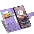Etui z klapką do Motorola Moto G56 5G, Butterfly, fioletowe