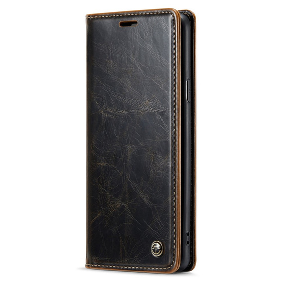 Etui z klapką CASEME do Samsung Galaxy S9+ Plus, Waxy Textured, kawowe