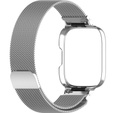 Pasek Bransoleta Milanese z Etui do Xiaomi Redmi Watch 3 Active, Srebrny