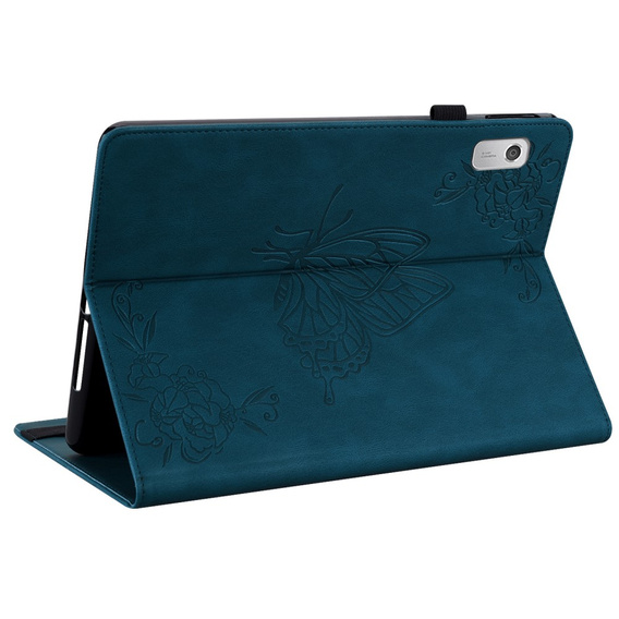 Etui do Lenovo Tab M9, Wallet Pen Slot, butterflies, niebieskie