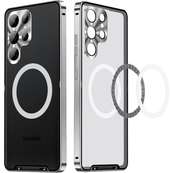 Etui z ochroną aparatu do Samsung Galaxy S25 Ultra, CamShield MagSafe, srebrne