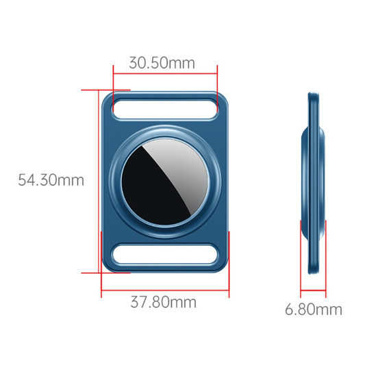 Etui do Apple AirTag, aluminiowe, z karabińczykiem, niebieskie