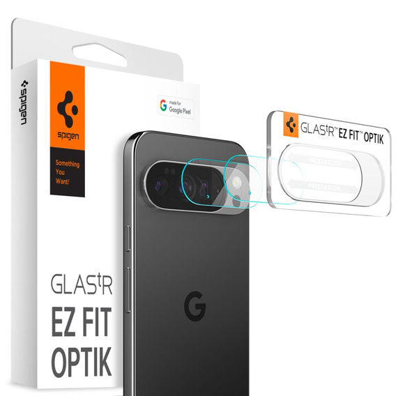 2x Spigen OPTIK.TR "EZ FIT", Szkło Hartowane na Aparat do Google Pixel 10 Pro, Crystal Clear