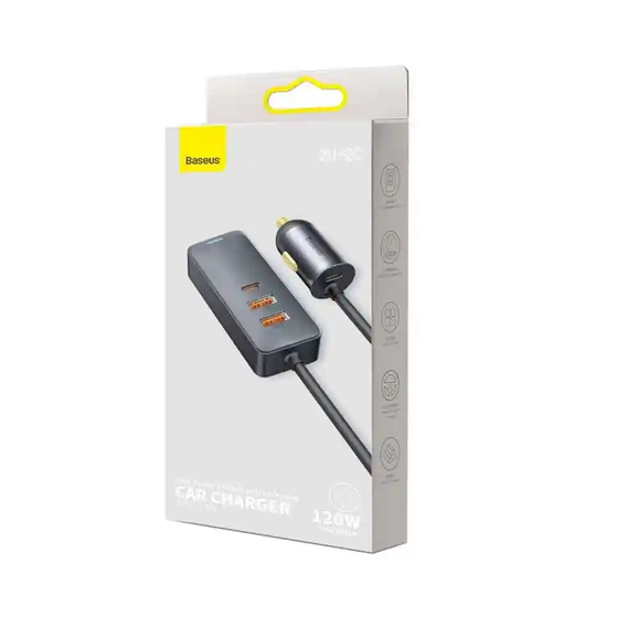 Baseus ładowarka samochodowa Share Together 2 w 1 PD 120 W - Szara