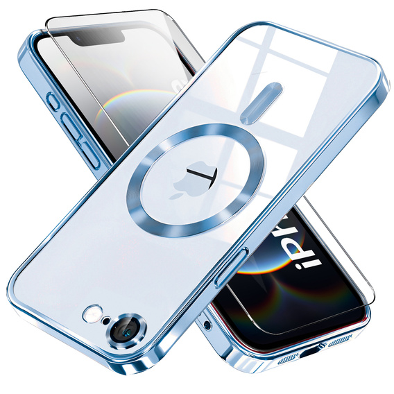 Etui do iPhone 16E, Electro MagSafe, niebieskie + Szkło na ekran