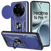 Etui pancerne do Realme 14 Pro 5G, CamShield Slide, niebieskie